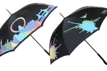 Зонт меняющий цвет под дождем.